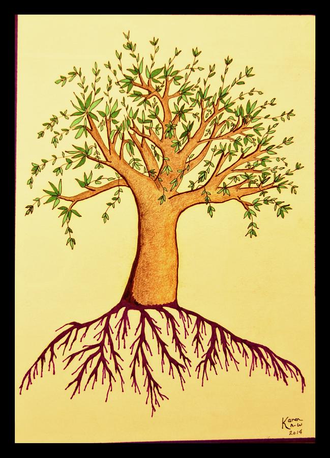 Tree Drawing by Karen Nice-Webb