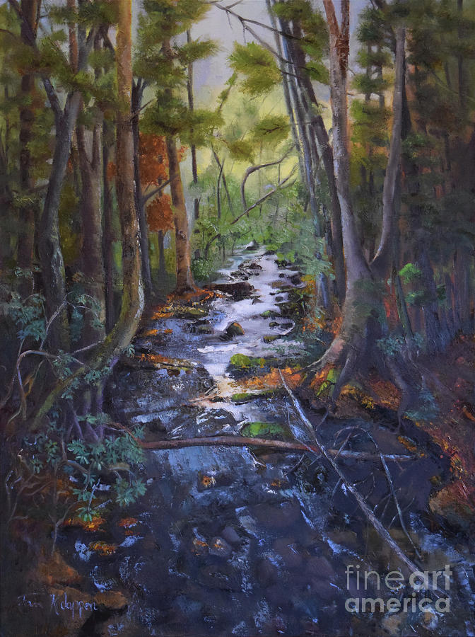 Tree Keeping Vigil over the Creek Painting by Jan Dappen