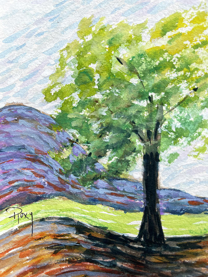 Tree Landscape Painting by Roxy Rich