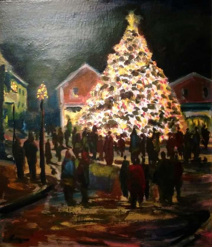 Tree Lighting Painting by Chris Coyne Fine Art America