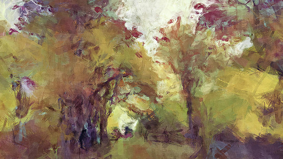 Tree Lined Path 1228b Digital Art by Cathy Anderson