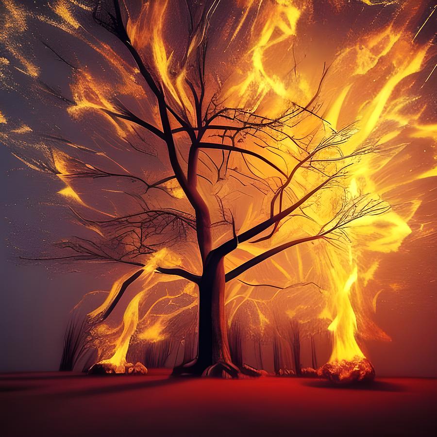 Tree of Fire Digital Art by Beverly Read