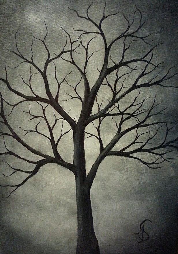 Tree of Grey Painting by Jen Shearer