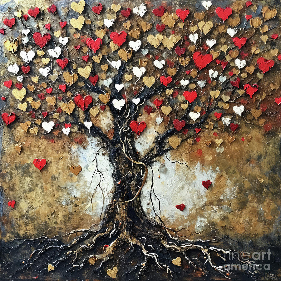 Tree Of Hearts Painting by Tina LeCour