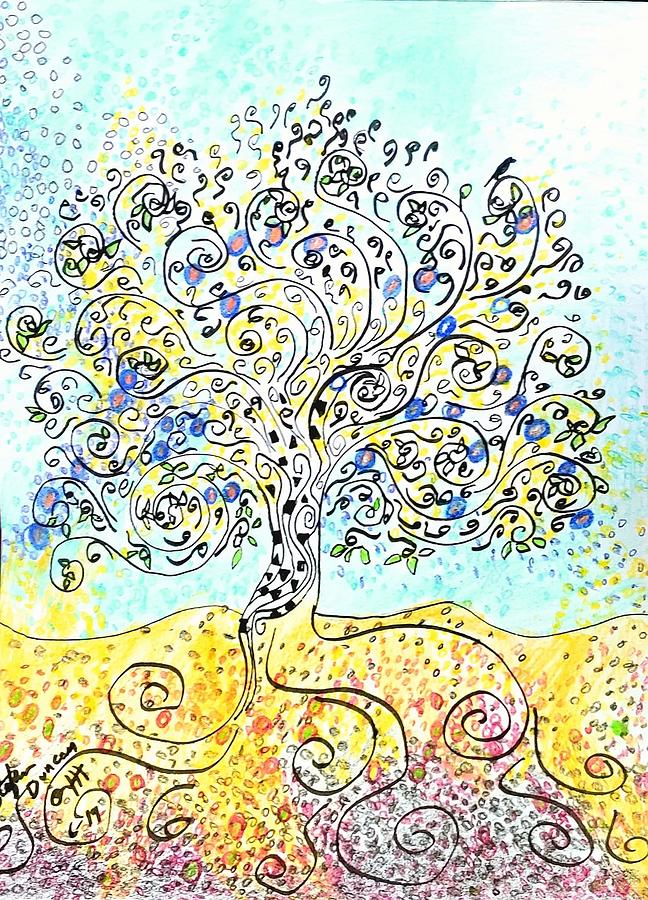 Tree of Juvelation  Mixed Media by Stefan Duncan
