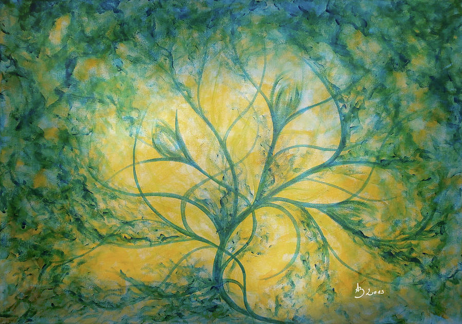 Abstract Painting - Tree of Life - Acrylic Painting on Canvas, Abstract Nature Art 2013 by Aneta Soukalova