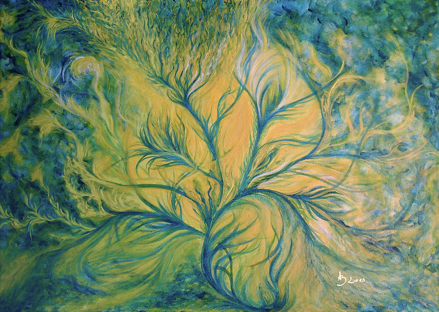 Tree of Life - Acrylic Painting on Canvas, Abstract Nature Art 2020 Painting by Aneta Soukalova