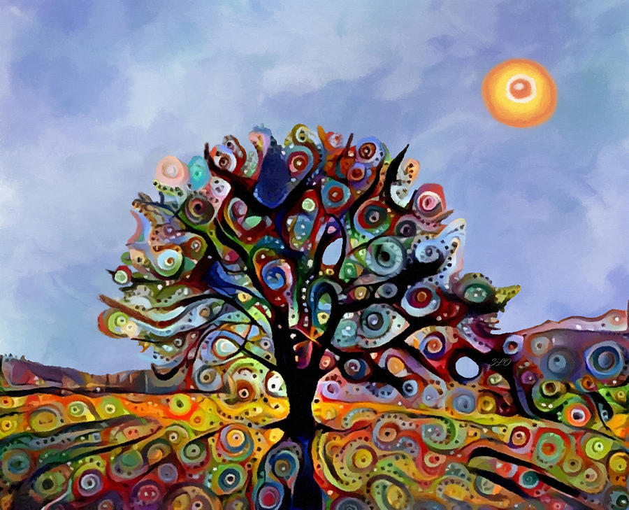 Tree Of Life Circle Artwork Mixed Media by Sandi OReilly