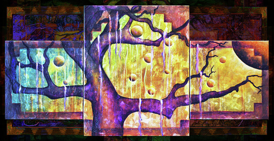 Tree of Life Enlightenment Painting by Kevin Chasing Wolf Hutchins
