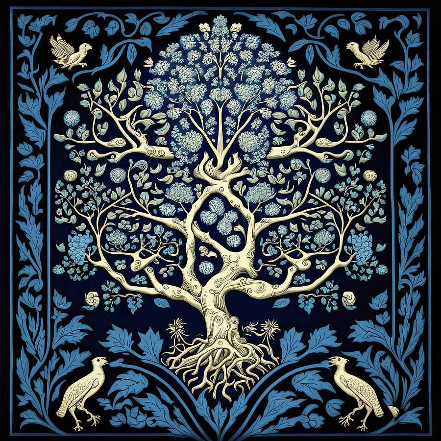 Tree of Life in blue Digital Art by Flat Land - Fine Art America