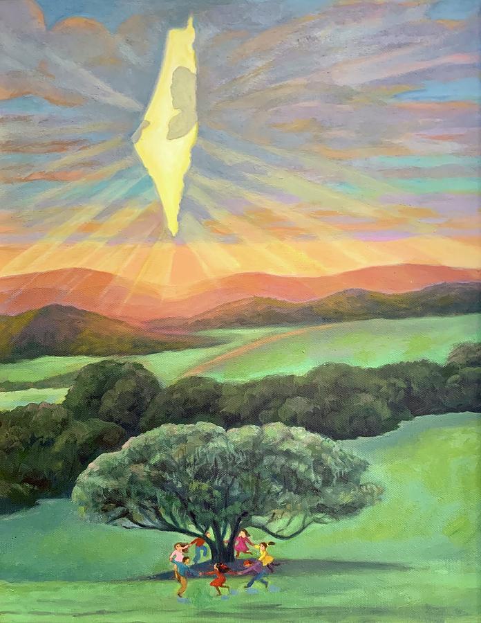 Sunset Painting - Tree of Life by Jane Simonson
