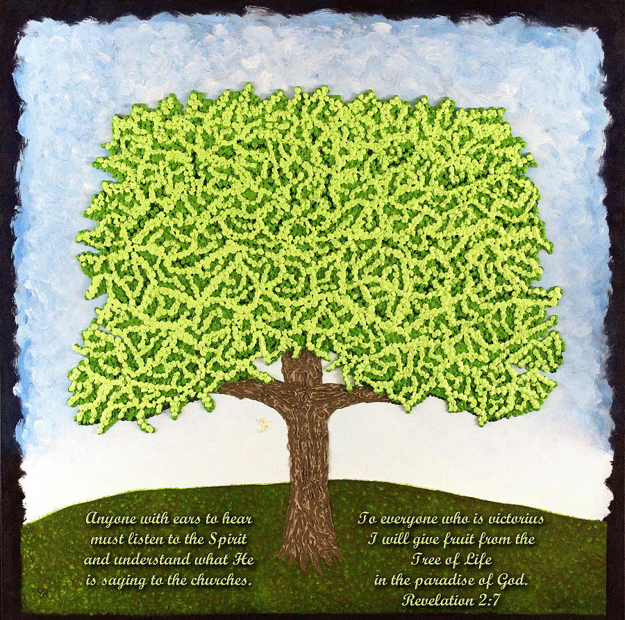 Tree of Life with scripture Mixed Media by Vicki Hawkins | Fine Art America