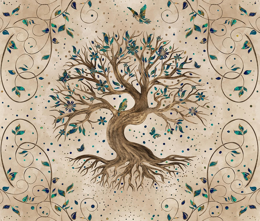 Tree of Life Yggdrasil girl Tapestry - Textile by Yvette Fox | Pixels