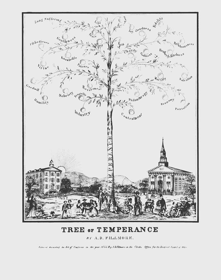 Tree Of Temperance - Circa 1855 Drawing by War Is Hell Store