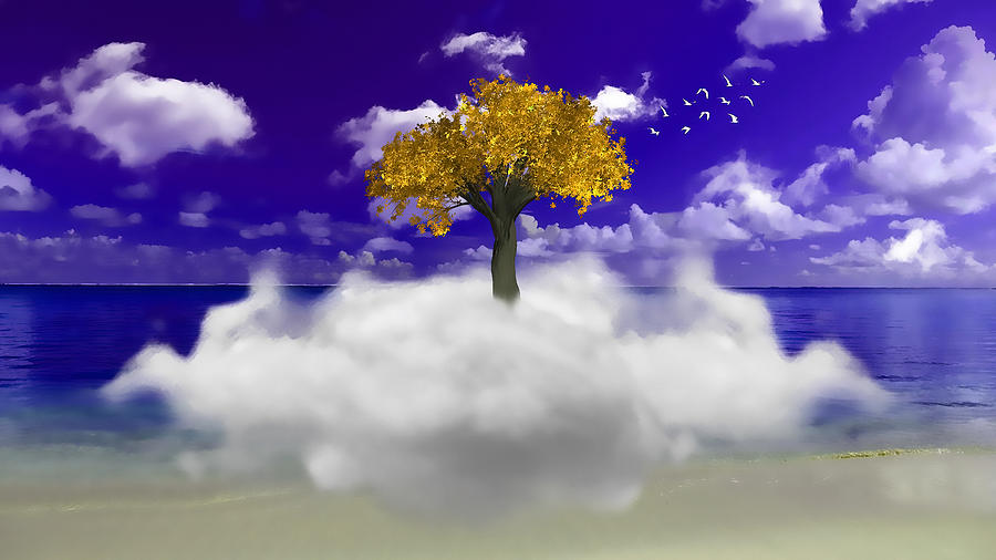 Tree On A Cloud Mixed Media by Marvin Blaine