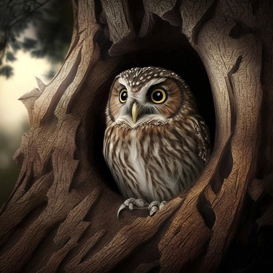 Tree Owl Digital Art by Wonder Mysteries - Fine Art America