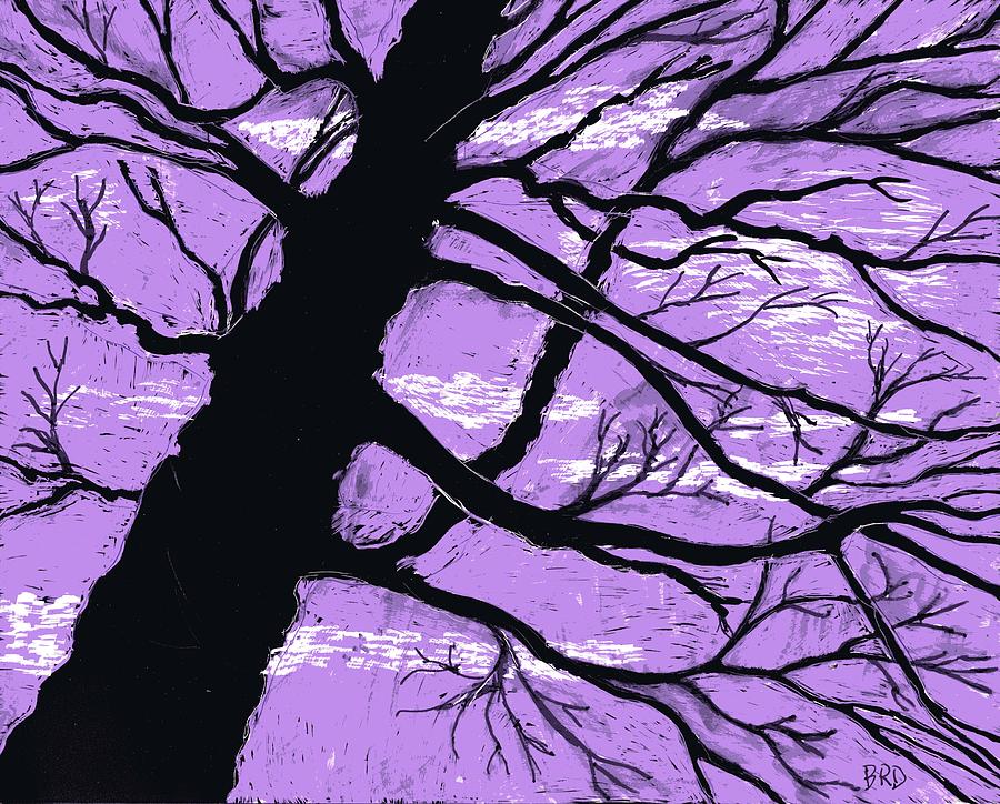 Tree Drawing - Tree silhouette by Branwen Drew