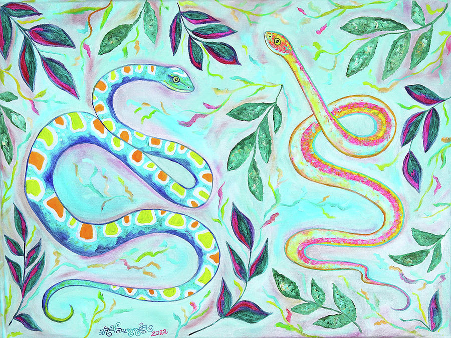 Tree Snake Tango Painting by Aren Dummer - Fine Art America