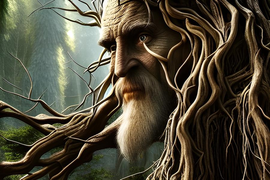 Treebeard of Fangorn Forest  Digital Art by Beverly Read
