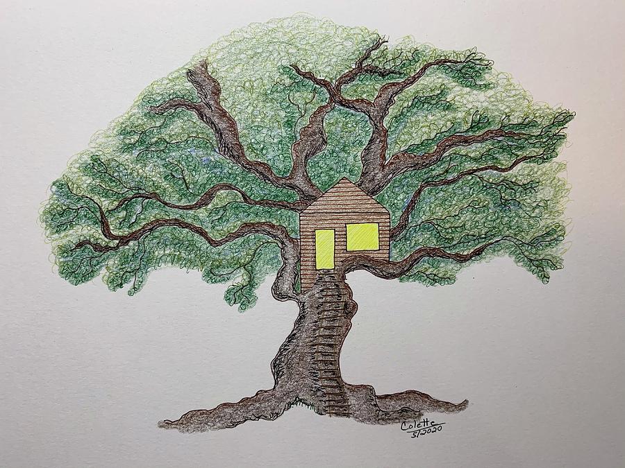 Treehouse Drawing by Colette Lee