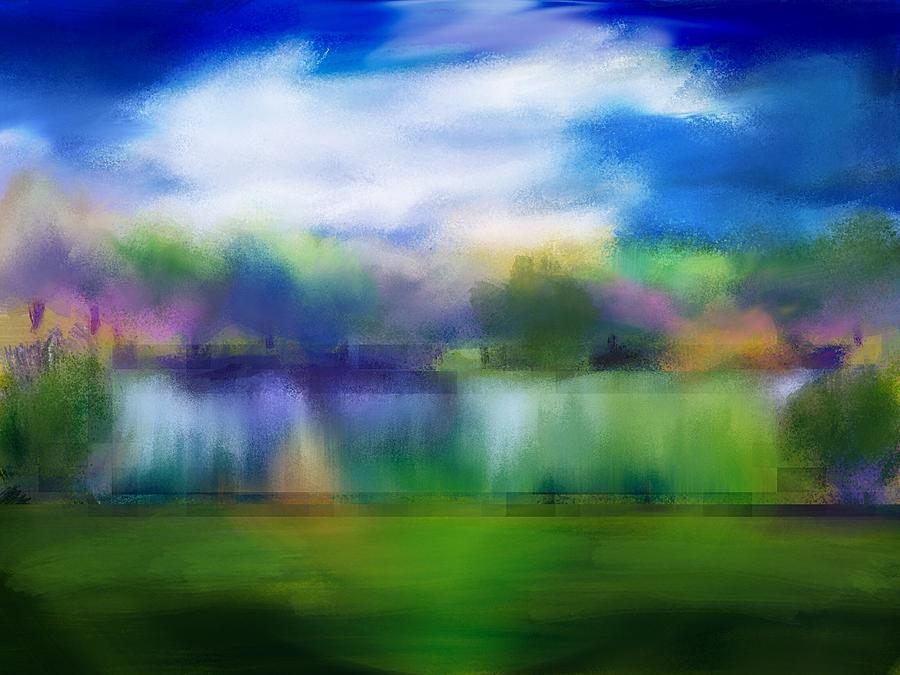 Trees and Lagoon Digital Art by Frank Bright