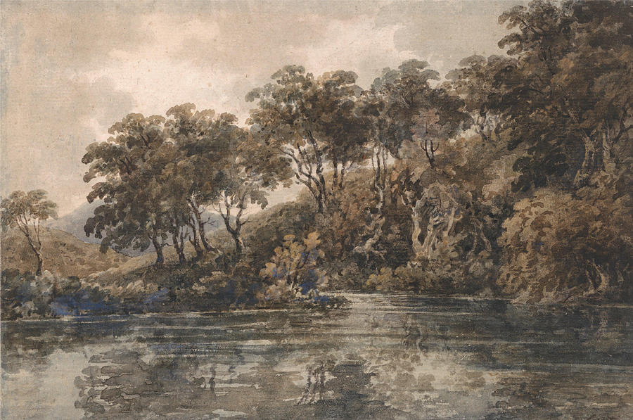 Thomas Girtin Painting - Trees and Pond near Bromley  Kent  by Thomas Girtin