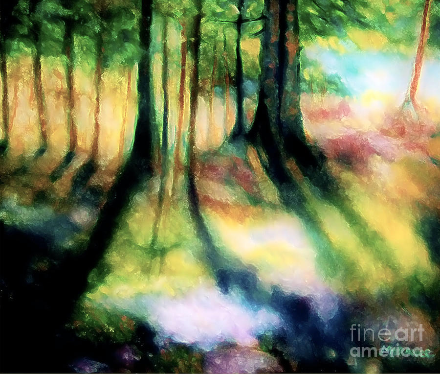 Trees and Shadows Pastel by Shirley Moravec