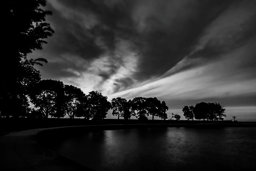 Trees and sky in black and White Photograph by Sven Brogren