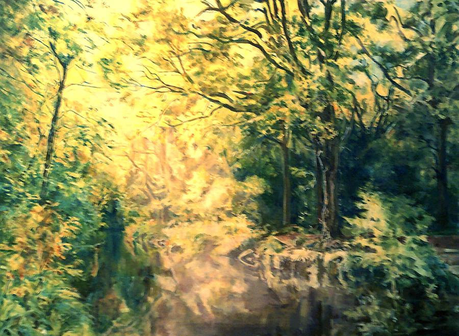 Trees By The River Painting By Rosanne Gartner - Fine Art America