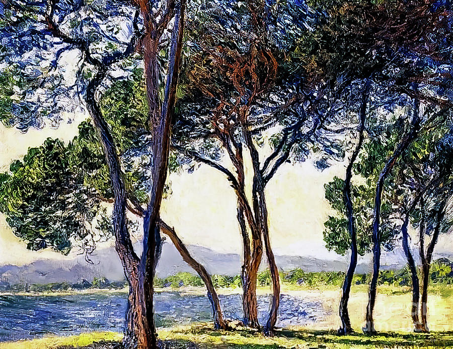 Trees by the Seashore at Antibes by Claude Monet 1888 Painting by Claude Monet