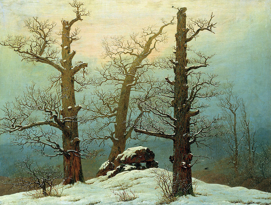 Trees In Snow Painting