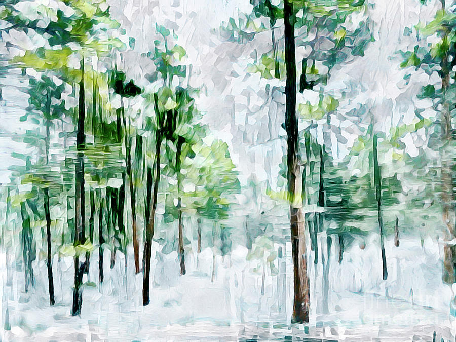 Trees in Snow Digital Art by Denise Deiloh