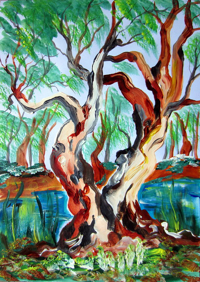 Trees in the outback Australia Painting by Roberto Gagliardi