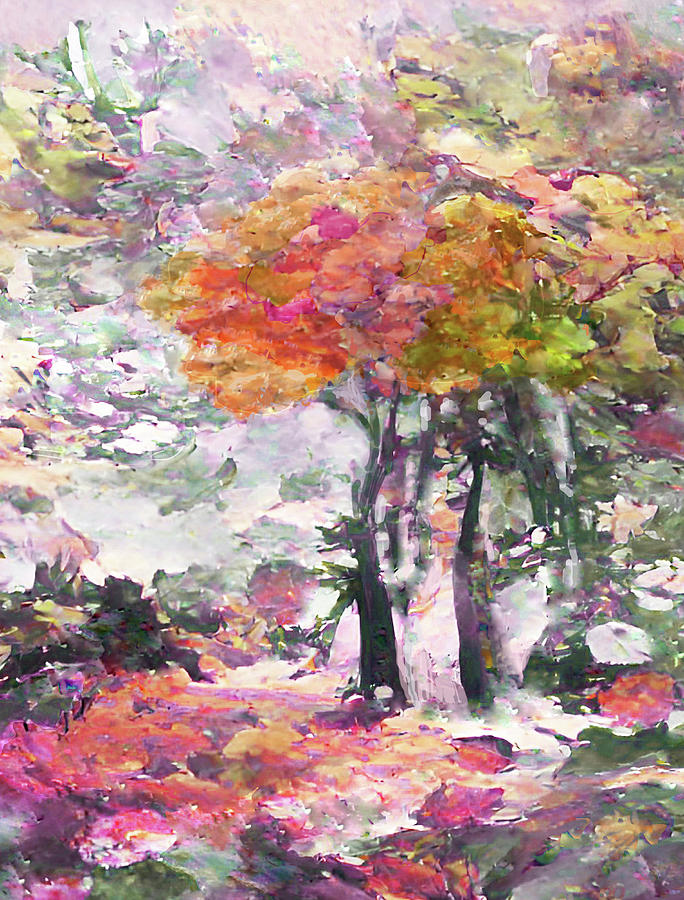 Trees in the Park Digital Art by Grace Iradian