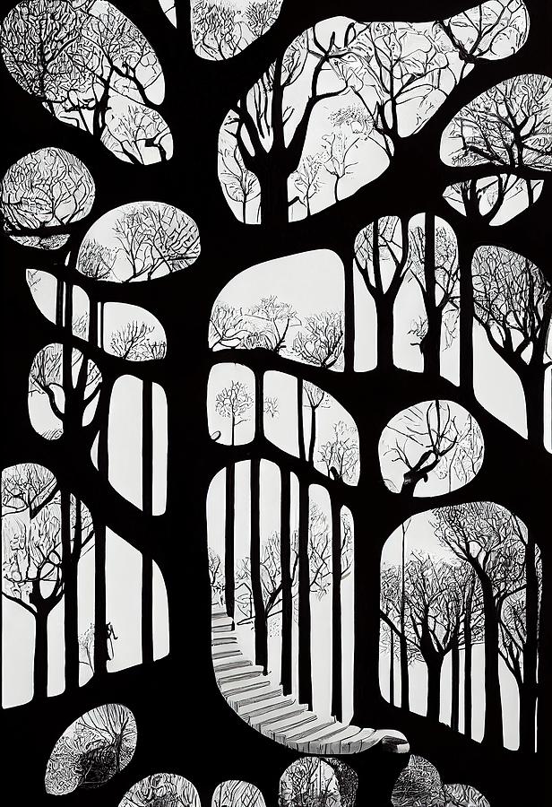 Trees Digital Art by Nickleen Mosher Trees Digital Art by Nickleen Mosher