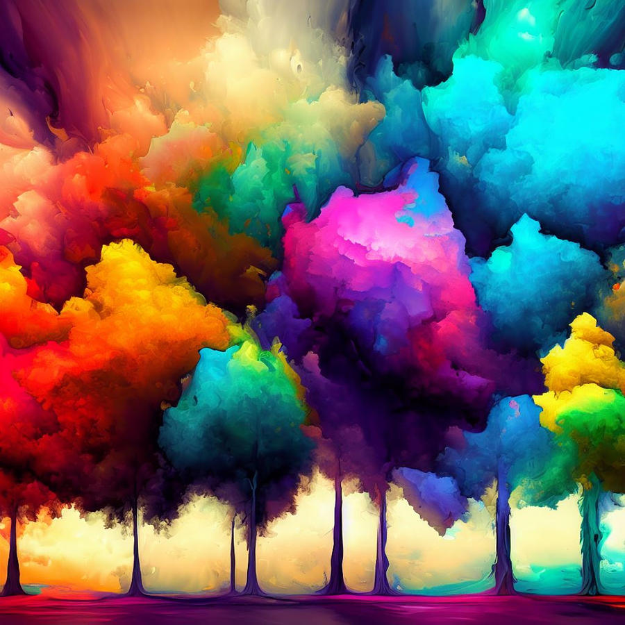 Trees of Color Painting by Chris Fulks