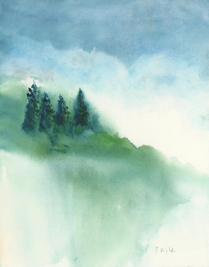 Trees On The Hill Painting by Frank Bright
