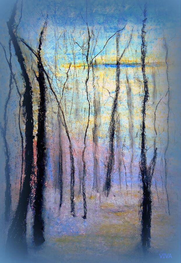 Treescape - Evening Painting by VIVA Anderson