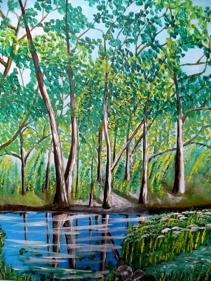 Trees In Central Park Painting