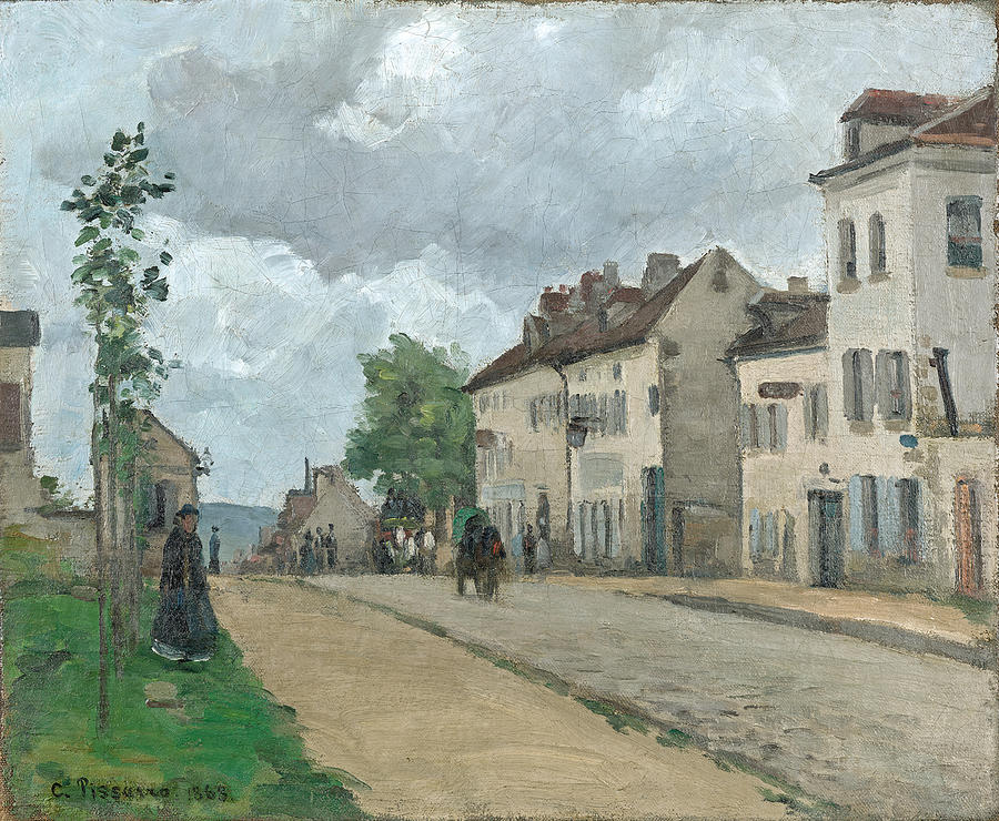 Street in Pontoise, Rue de Gisors Painting by Camille Pissarro