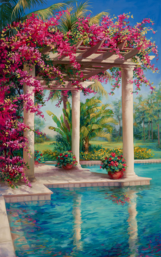 Garden Painting - Trellis by Laurie Snow Hein