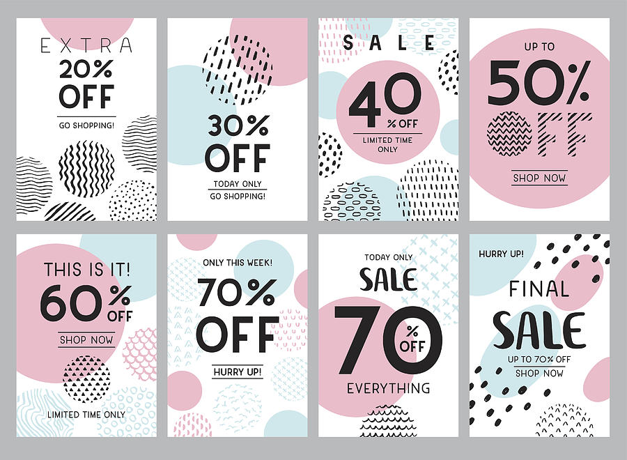 Trendy online sale banners Drawing by Miakievy