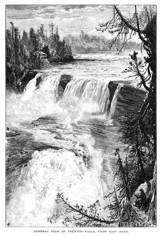 Trenton Falls, New York Drawing by Harry Fenn