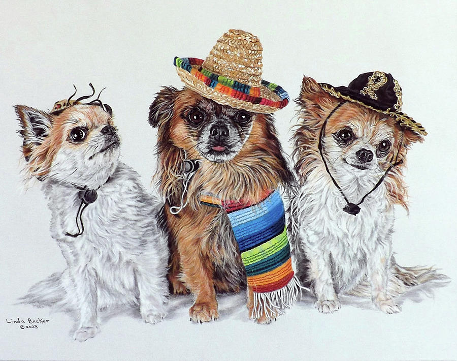 Tres Amigos Painting by Linda Becker