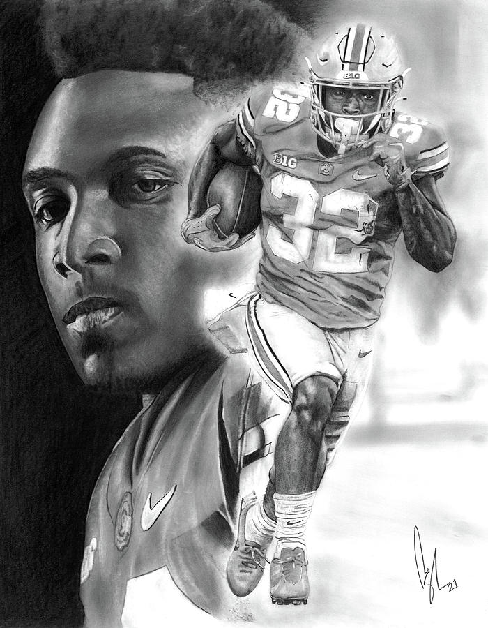 Football Drawing - TreVeyon  by Bobby Shaw
