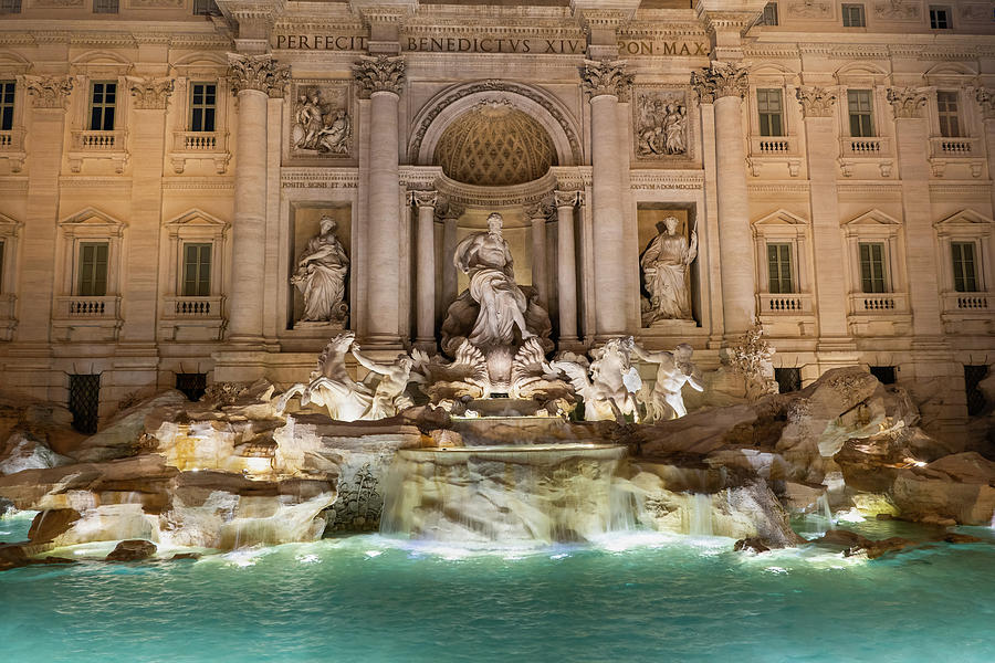 Trevi Fountain By Night In Rome Photograph by Artur Bogacki