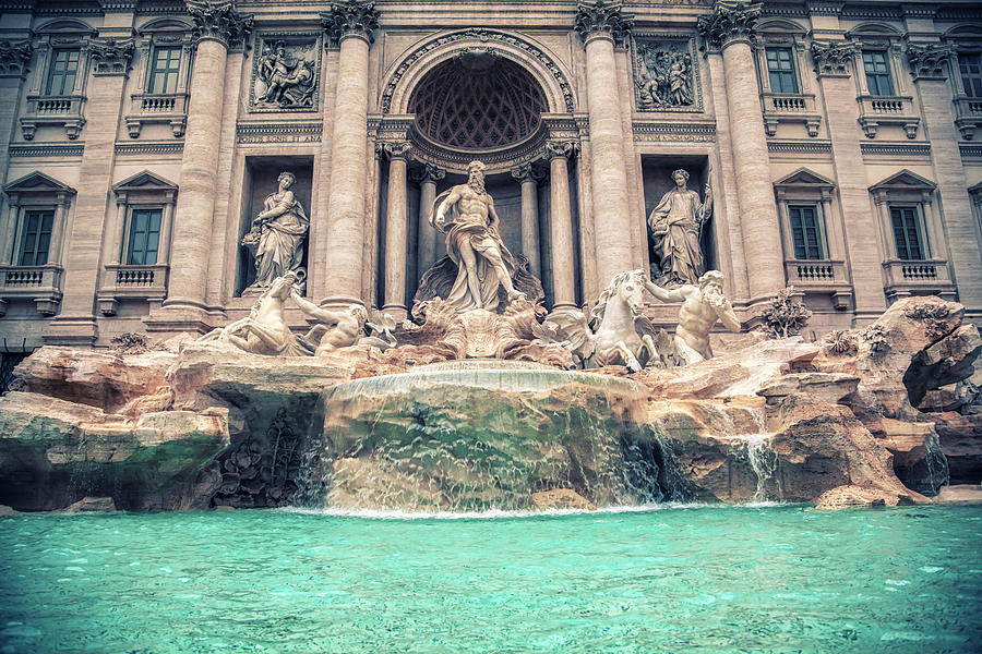 Trevi Fountain Majesty Photograph by Joseph S Giacalone