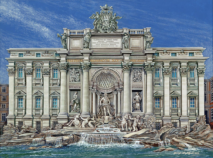 Trevi Fountain Rome, Italy Painting by George Lightfoot