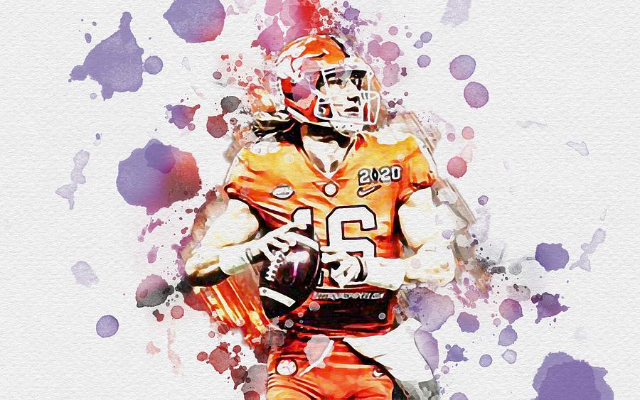 Trevor Lawrence Clemson Tigers Ncaa American Football Art Digital Art ...