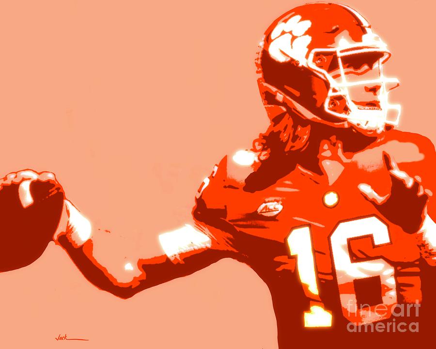 Clemson Painting - Trevor Lawrence by Jack Bunds Clemson Painting - Trevor Lawrence by Jack Bunds